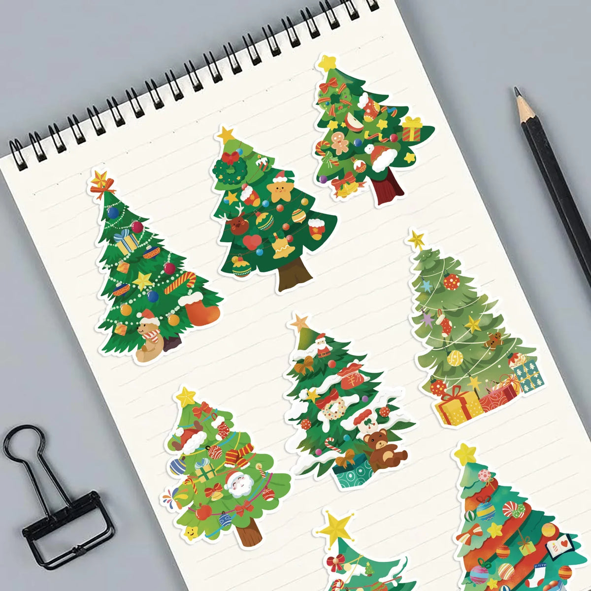 8/16/24PCS Toy Puzzle Stickers Christmas Tree Make a Face Stickers DIY Handicrafts Waterproof Stationery Stickers