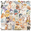50/100PCS Cartoon Healing Animal Graffiti Stationery Notebook Stickers Decorative Guitar Luggage DIY Waterproof Stickers