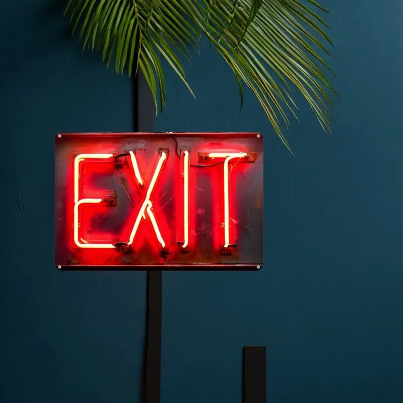 1 Red "EXIT" Sign - Retro Aluminum Wall Art 8x12 Inch, Waterproof & Dustproof Metal Sign for Home, Bar, Cafe, Garage