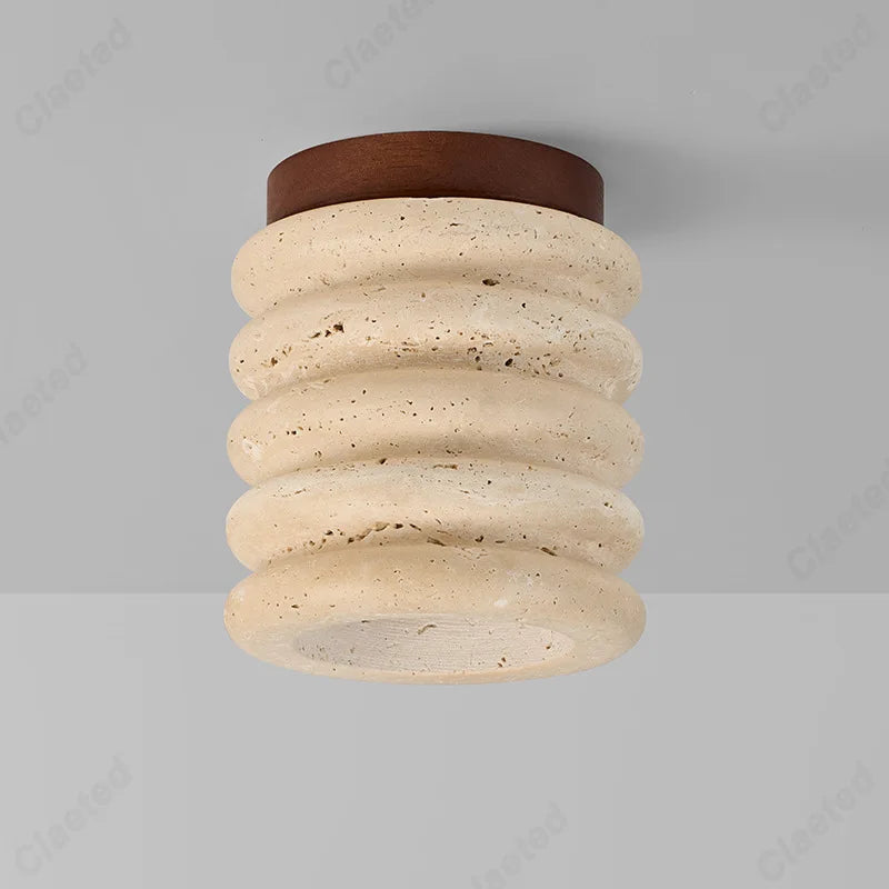 New European LED Yellow Cave Ceiling Lamp Cream Wind Corridor Porch Living Room Balcony Bedroom Lighting