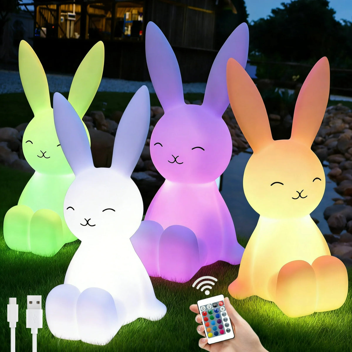 Cute Lighting Rabbit Mood Light Night Light LED Lights Amps for Room Writing Lamp Desk Lamp Children's Night Lamp Gift