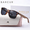BARCUR Natural Wood Polarized PC Oval Women’s Sunglasses Dark Luxury Texture Wooden Mirror Legs UVA/UVB Protection Stylish Fashion Women's Sunglasses for Summer