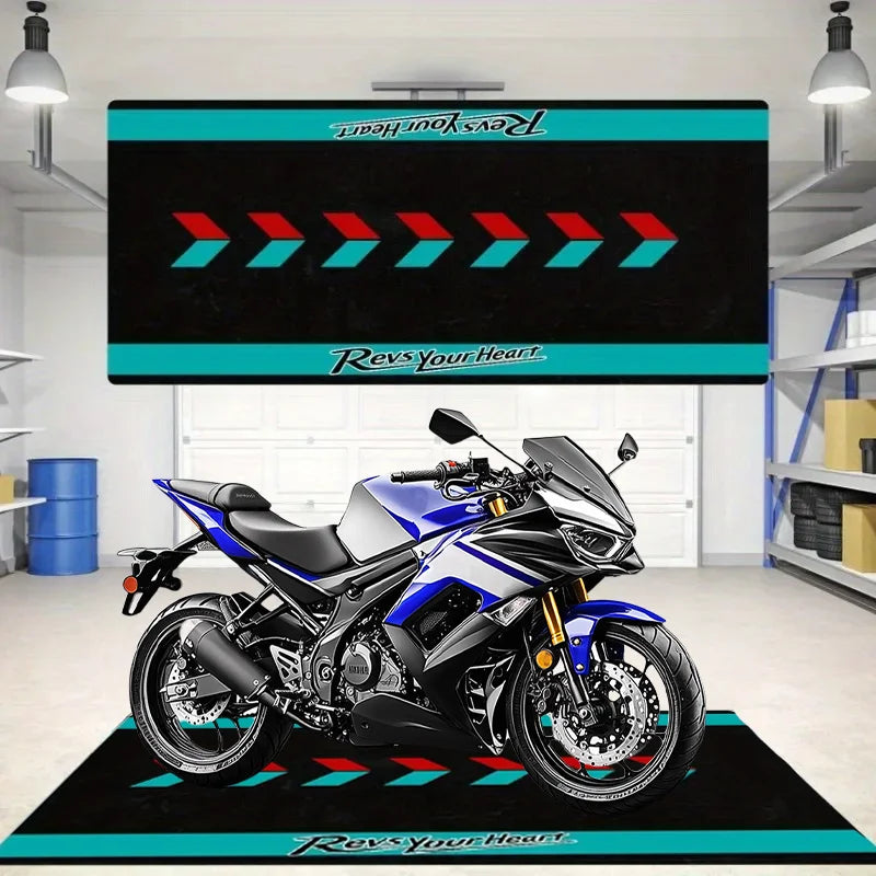 VIKAMA Racing Carpet, Dirt-Resistant And Anti-Slip, Bedroom Bedside Blanket, Motorcycle Parking Floor Mat, Home Decoration