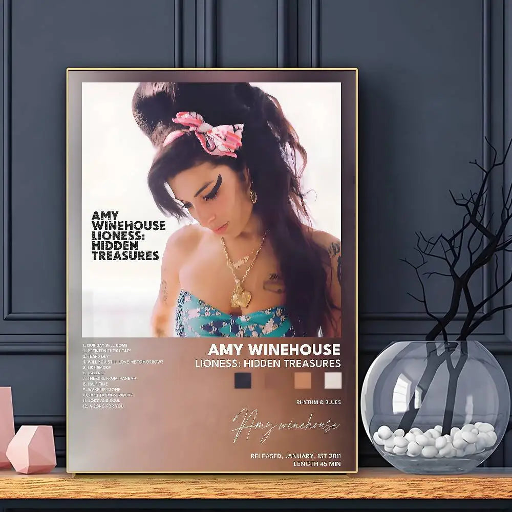 Pop Singer Amy Winehouse Poster HD Art Sticky Wall Waterproof Home Living Room Bar Decoration