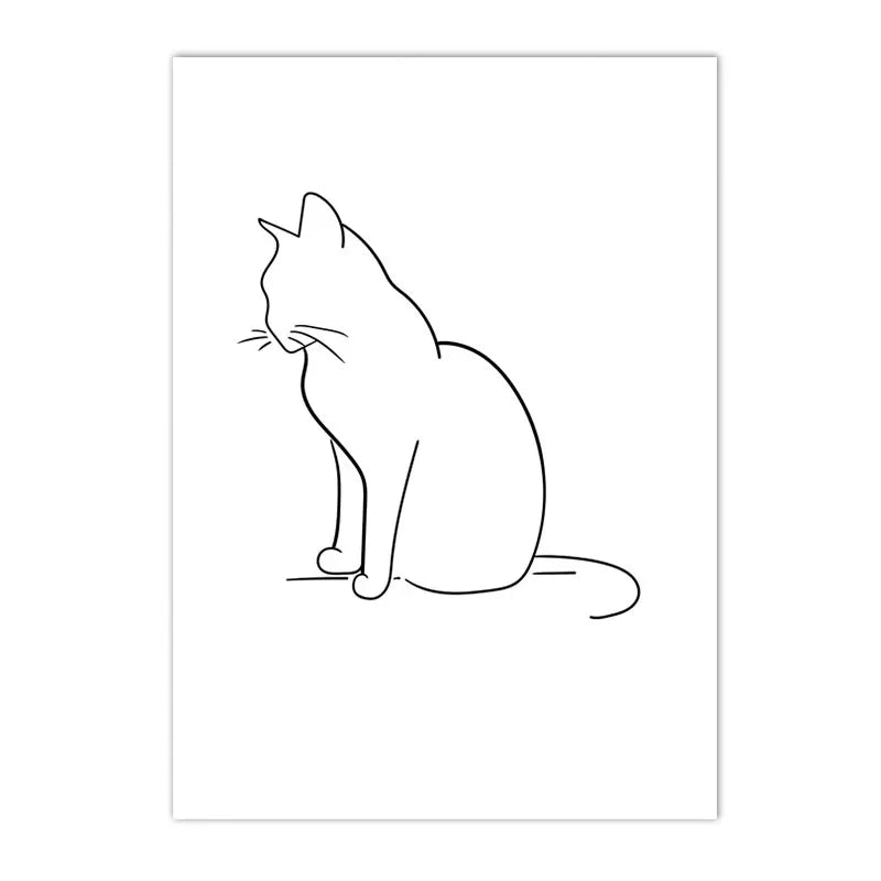 Abstract Pet Dog Cat Poster Canvas Painting Line Drawing Wall Poster Black White Minimalist Art Prints Nordic Picture Home Decor