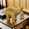 1 Piece of Gold and Silver Mother and Child Elephant Statue Ornament, Mother Holding Baby Elephant in a Warm Pose, Living Room Tabletop, Home Decor Creative Display Item