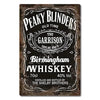 P-Peakys B-Blinders Whiskey Metal Sign - Retro Tin Plaque with Iconic Flat Cap & Whiskey Bottle Art, Eye-Catching Wall Decor