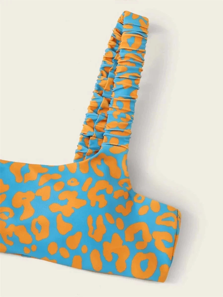 Sexy Micro Bikini 2026 Women Orange Leopard Push Up Padded Thong Swimsuit Female Cut Out Bathing Suit Swimwear Trajes De Baño
