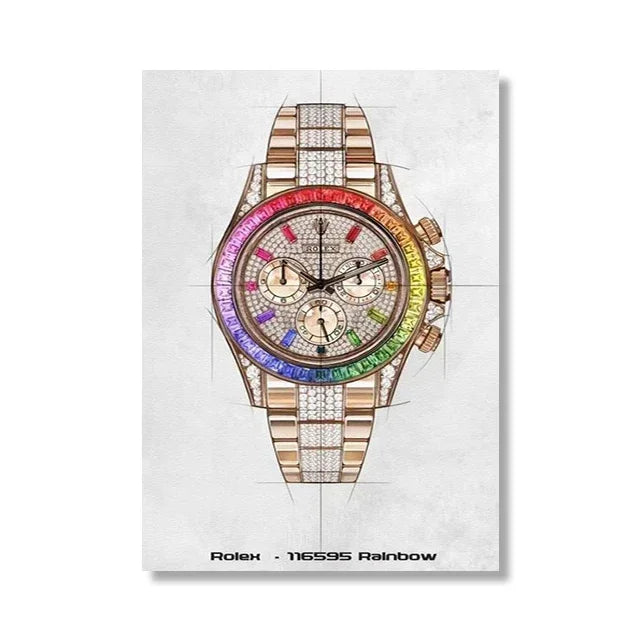 Brand Watch Line Room Living Canvas Painting Wall Art Home Decor