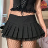 Women Mini Pleated Skirts Gothic Punk Mid Waist Stripe Print Lace Ruffle Harajuku School Zip Up Short Skirt Y2K Mini Skirts