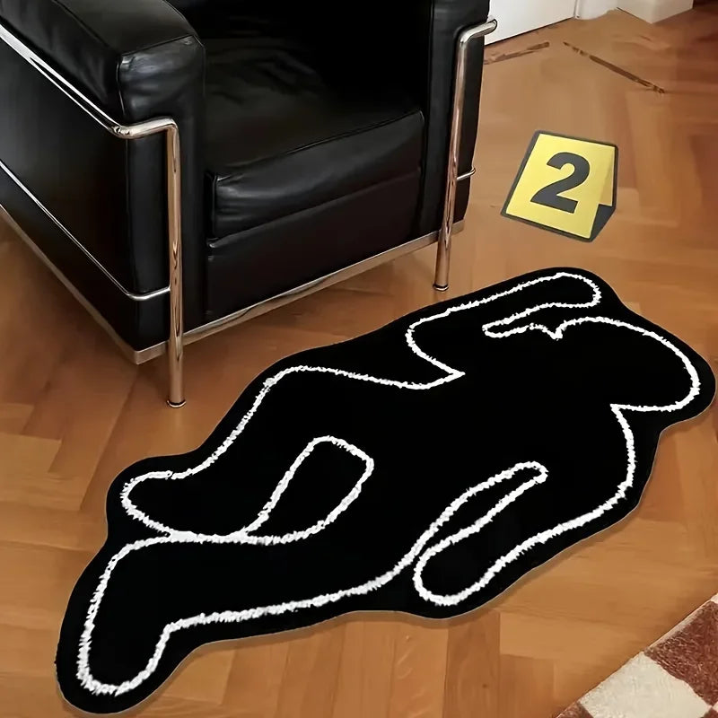 VIKAMA Abstract Human-Shaped Carpet Anti-Slip Area Entrance, Living Room Floor Mat, Bedroom Bedside Rug, Home Decoration