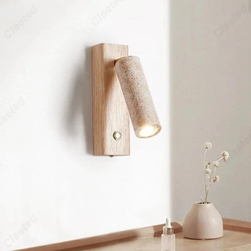 New LED Yellow Cave Stone Wall Lamp with Switch Adjustable Angle Home Living Room Bedroom Bedside Decorative Lighting Lamps