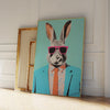 Modern Abstraction Rabbit With Sunglasses Portrait Wall Art Aluminum Frame Prints Canvas Painting Poster Living Room Home Decor