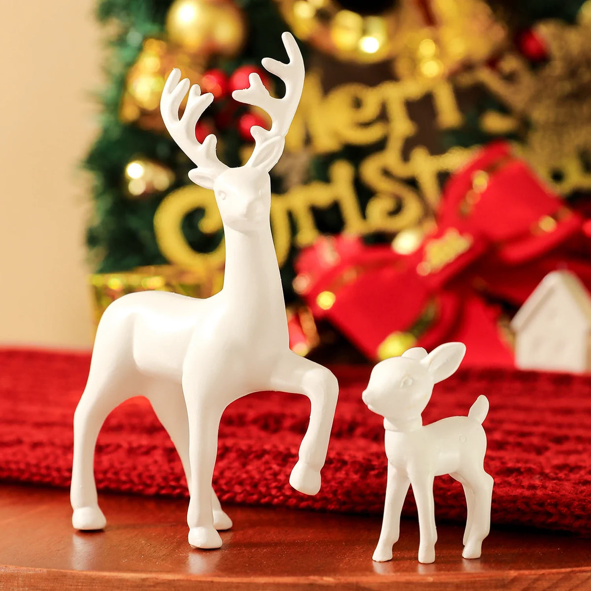2 pcs/set, Christmas reindeer family set, Christmas Decor, Resin Statue Festive Home Decorations, Indoor Decor ,Christmas gifts.