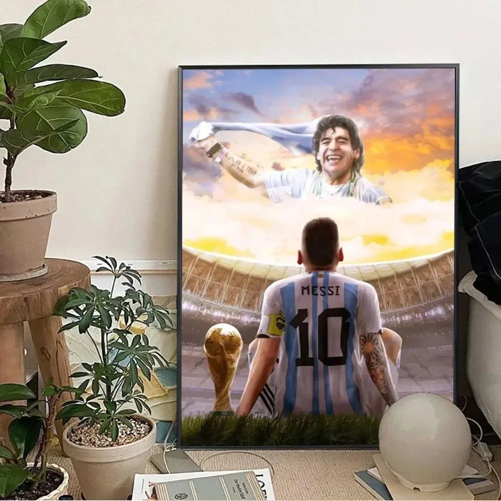 Classic, Sports - Rionel Messi - Football, Wall Art, Canvas Print Poster, Home Living Room Bedroom Decor, Stadium Wall Art