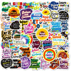 56PCS Inspirational Graffiti Stickers Positive Text Stickers Decorative Notebook Laptop Waterproof Stationery Stickers