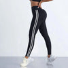 Womens High Waist Striped Yoga Leggings Butt Lifting Stretchy Breathable Tummy Control Soft Workout Pants for Gym Running