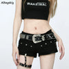 American Retro Sexy Hot Girls Y2k Denim Shorts for Women Low Waist Rivets Solid Streetwear Summer All-match Trendy Tight Fit Ins