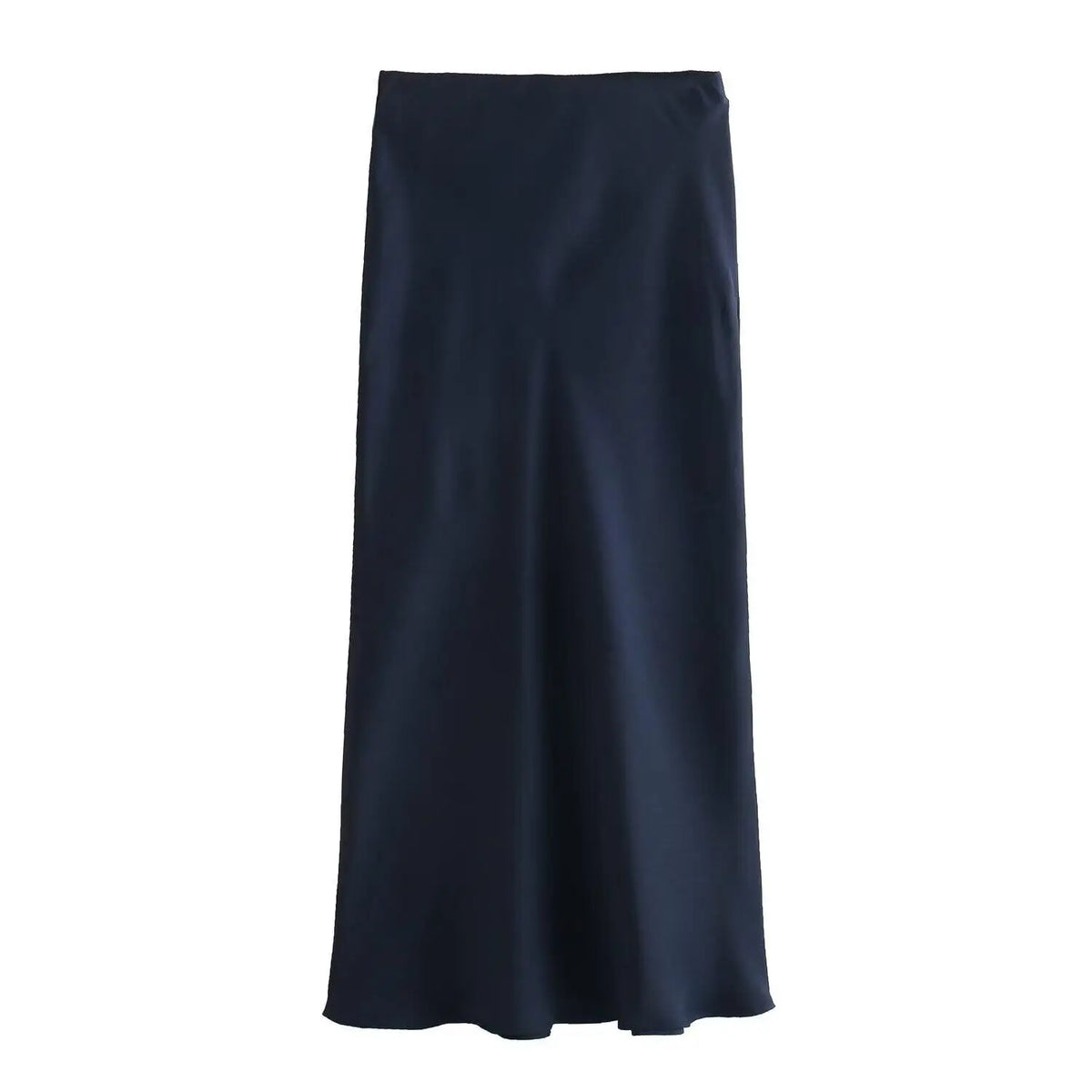 Willshela Women Fashion Satin Solid Pleated Midi Skirt Vintage Mid Elastic Waist Female Chic Lady Skirts