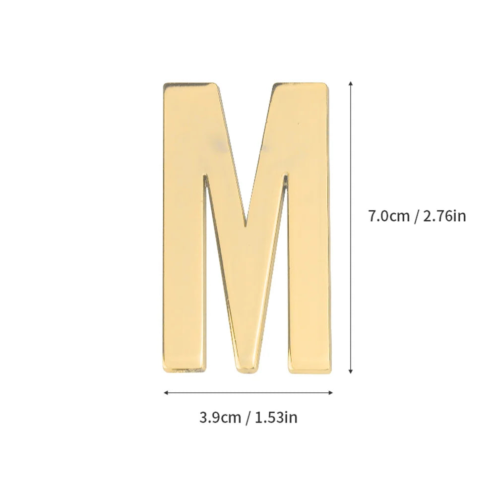 1Pcs Metal Self Adhesive House Number English Alphabet Letters for Apartment Room Door Plate Table Mailbox Number Stickers 7*3cm
