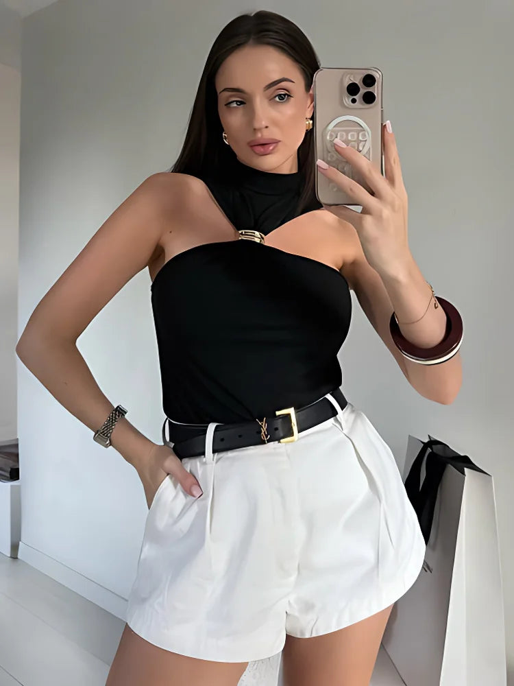 Tossy Summer Fashion Sexy Tank Top Pullover For Women Slim Off-Shoulder Patchwork Strapless Y2k Vest Top Female Cropped Top 2025