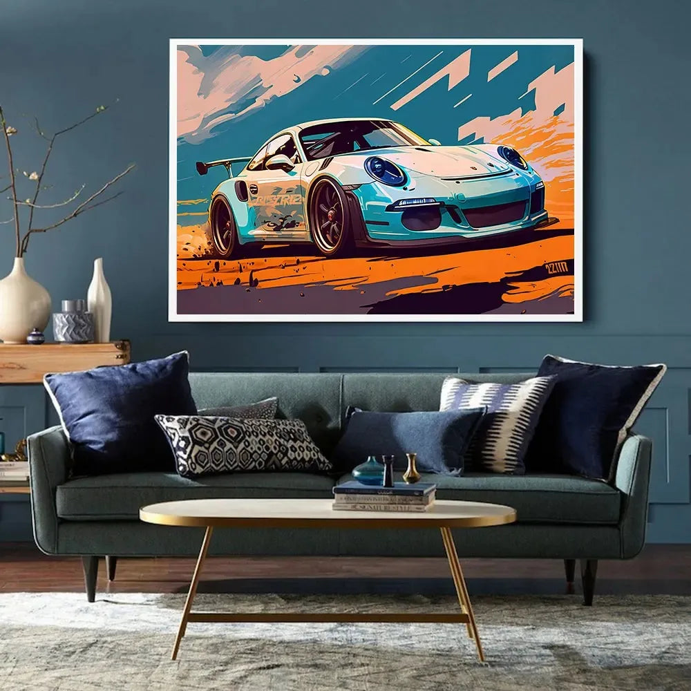 911 GT3 RS Car Generation Supercar Poster Canvsa Print Painting Home Decor Wall Art Decoration Gift For Car Lover Frameless
