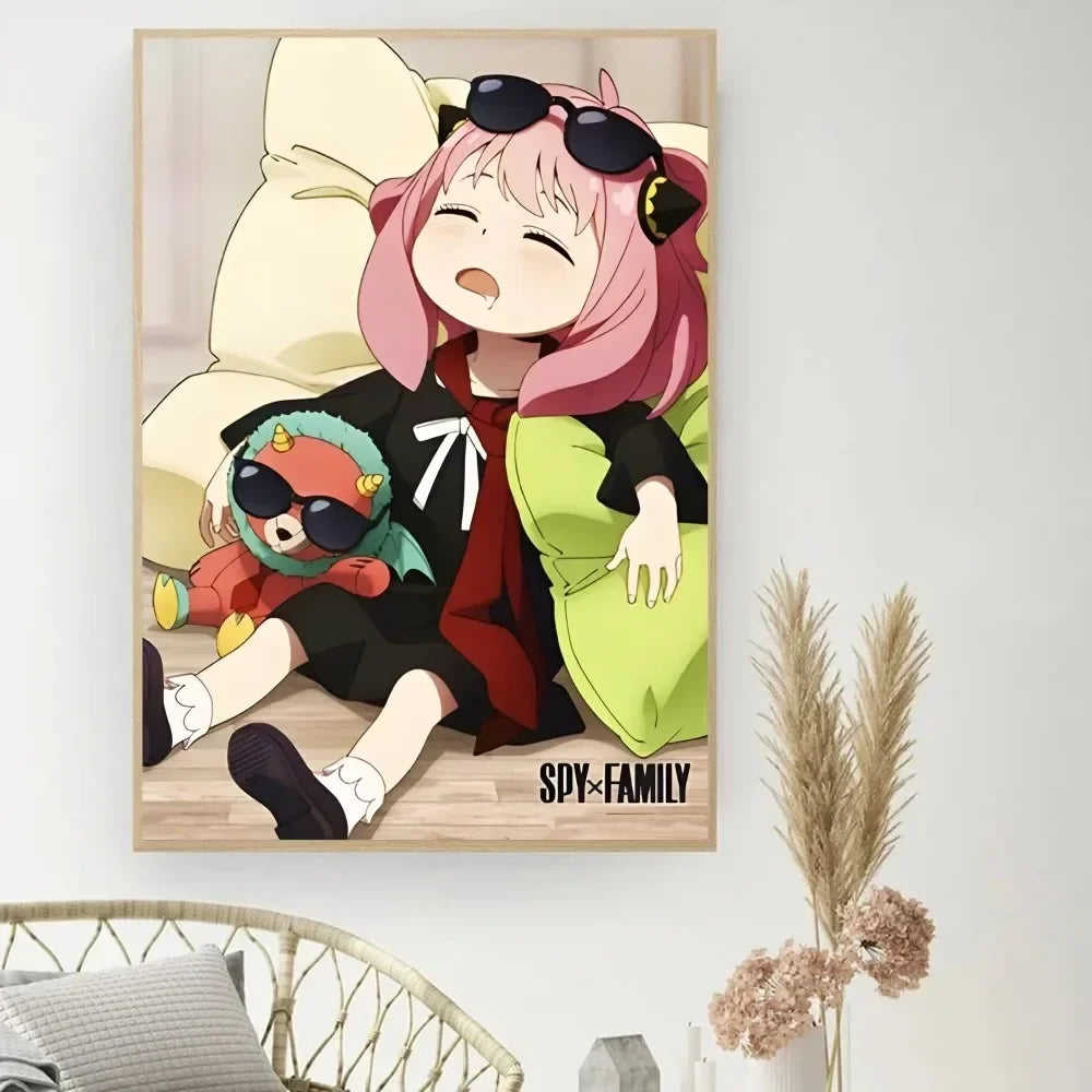 Classic Retro Wall Art, Anime "Spy X Family", HD Canvas Printed Poster, Home Living Room Bedroom Decorative Painting