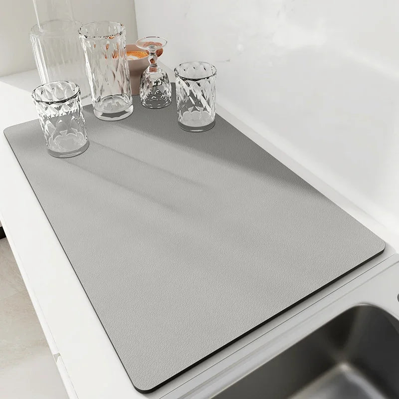 VIKAMA Kitchen Dish Drying Mat Quick-Drying Coffee Drainage Mat Tableware Drainage Mat Tableware Placemat Carpet Home Decor