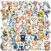 10/30/50pcs Cute Cartoon Watercolor Animal Graffiti Stickers DIY Suitcase Laptop Luggage Water Bottle Decoration Sticker Decals