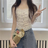 French lace sexy floral vest with a beautiful back wrapped around a solid-color casual halter sleeveless sweet vest underwear
