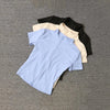 Summer High Quality Waist Slimming Training Tops Women's Quick-drying Tight Stand Collar Full Zipper Short Sleeves Yoga shirts