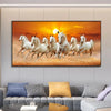 Modern Simple Wall Art 7 Running White Horses Sunset Scenery HD Canvas Printing Poster Home Living Room Bedroom Decoration