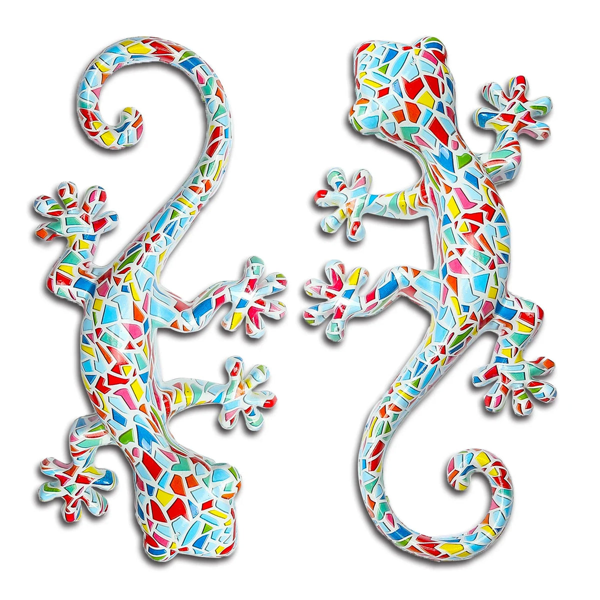 Garden Decor Statue Resin Gecko Wall Art Decor, Water Transfer Figurines Lizard Outdoor Hanging Decorations For Home Decor