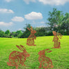 Lovely Rustic Metal Rabbit Garden Post Patinated Rusty Finish Great for Outdoor Adornment Backyard Patio Farm Area