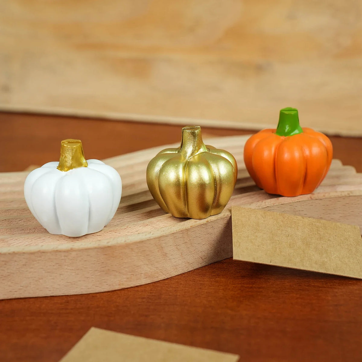 Fall Decor Gold Pumpkin Place Card Holder (Set of 6), Place Settings, Perfect for Thanksgiving Table Decor, Fall Themed Weddings