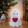 1 Cute Heart-Shaped Ghost Ornament, Halloween-Themed Adorable Design, Great for Decorating Home Desks and Creating a Festive Atmosphere