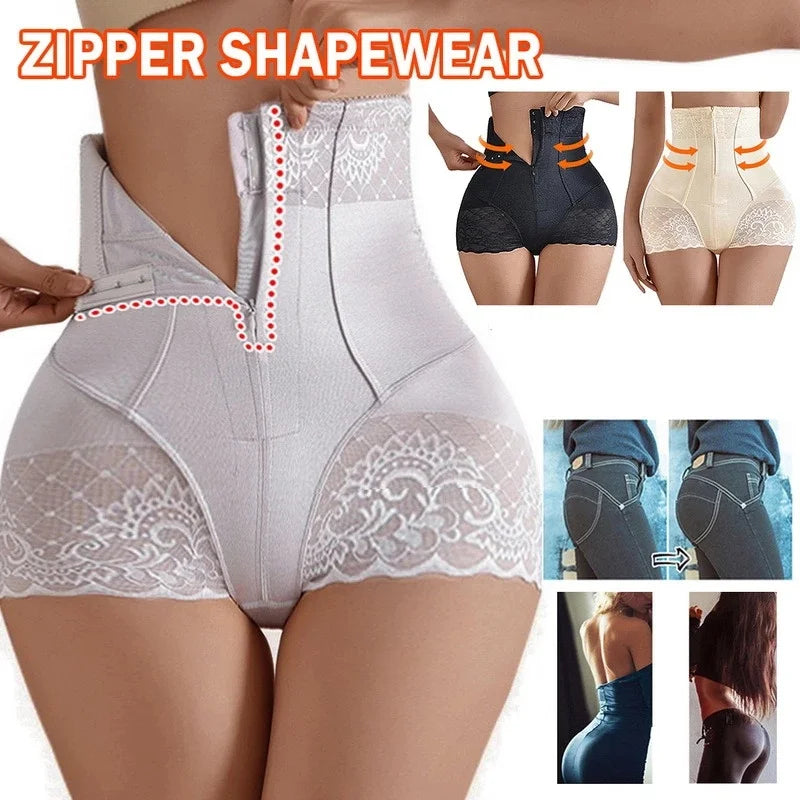 New Tummy Control Panties Women Zipper Body Shaper High Waist Shaper Pants Seamless Shapewear Postpartum Panties