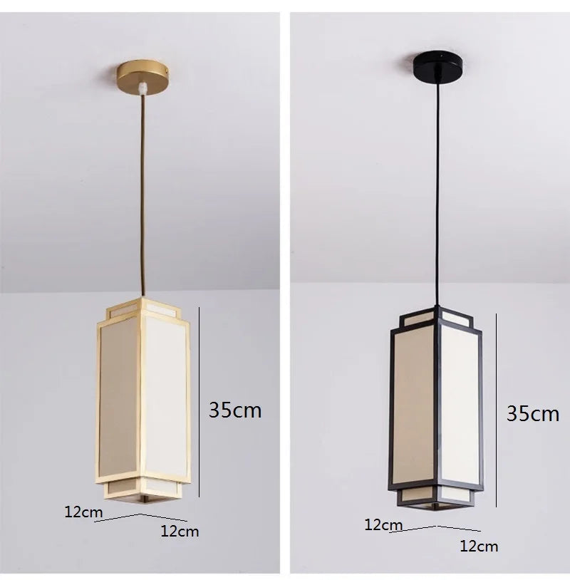 New Chinese Pendant lights for Living Room Dining Room Aisle Entrance Fabric Light Fixtures for Celling Chandelier Modern