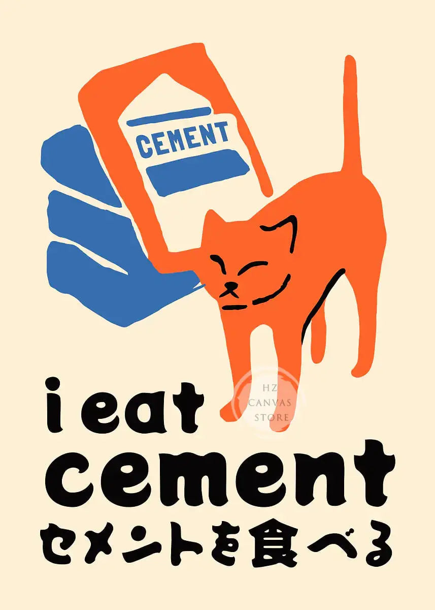 Funny Cat Meme Posters Cartoon Japanese Cat Art Internet Meme Culture Canvas Print Modern Living Room Bedroom Home Decor Gift