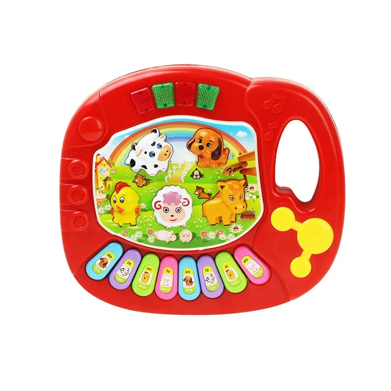 Kids Cartoon Piano Keyboard Game with Flashing Light Music Animal Sounds Baby Instrument Music Toys Educational Toys Kids Gifts