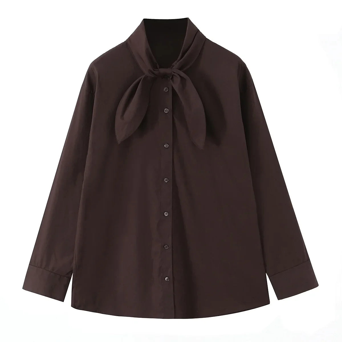 NLZGMSJ Woman Scarf Shirts 2025 Autumn Elegant Office Lady Loose Chic Slim Daily Full Sleeve Daily Shirts