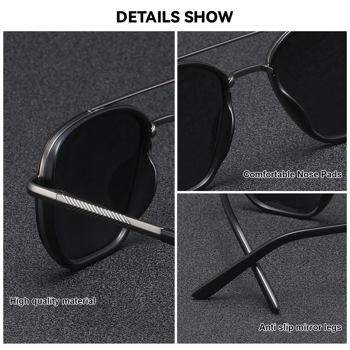 BARCUR Sunglasses Men’s Polygon Fashionable Frame – Polarized UV400 Protection for Summer Driving Outdoor and Casual Wear – Stylish Comfortable Thickened Striped Design with TAC Lenses