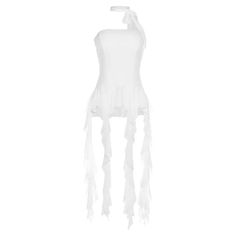 Women's Sexy Hot Girl Style Off-Shoulder Lace Solid Colour Cropped Top Casual Strapless Halter Neck Tank Top