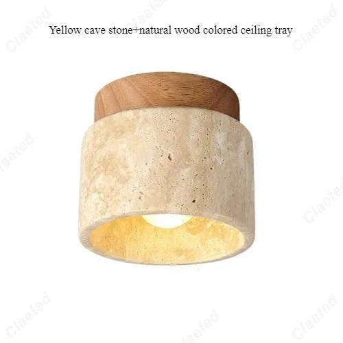 New European LED Yellow Cave Ceiling Lamp Cream Wind Corridor Porch Living Room Balcony Bedroom Lighting