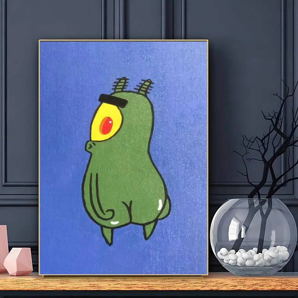 Monster Squid SquarePants Octopus Brother Poster Sticky Wall Art Printing Waterproof Home Living Bed Room Bar Aesthetic Decor