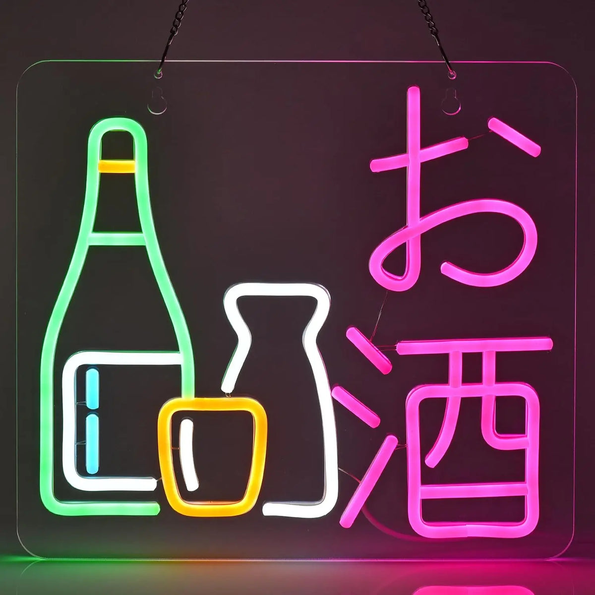 Japanese Sake Neon Sign LED Neon Light Sign for Wall Decor USB Powered for Izakaya Indoor Restaurant Live Bar Party Decoration