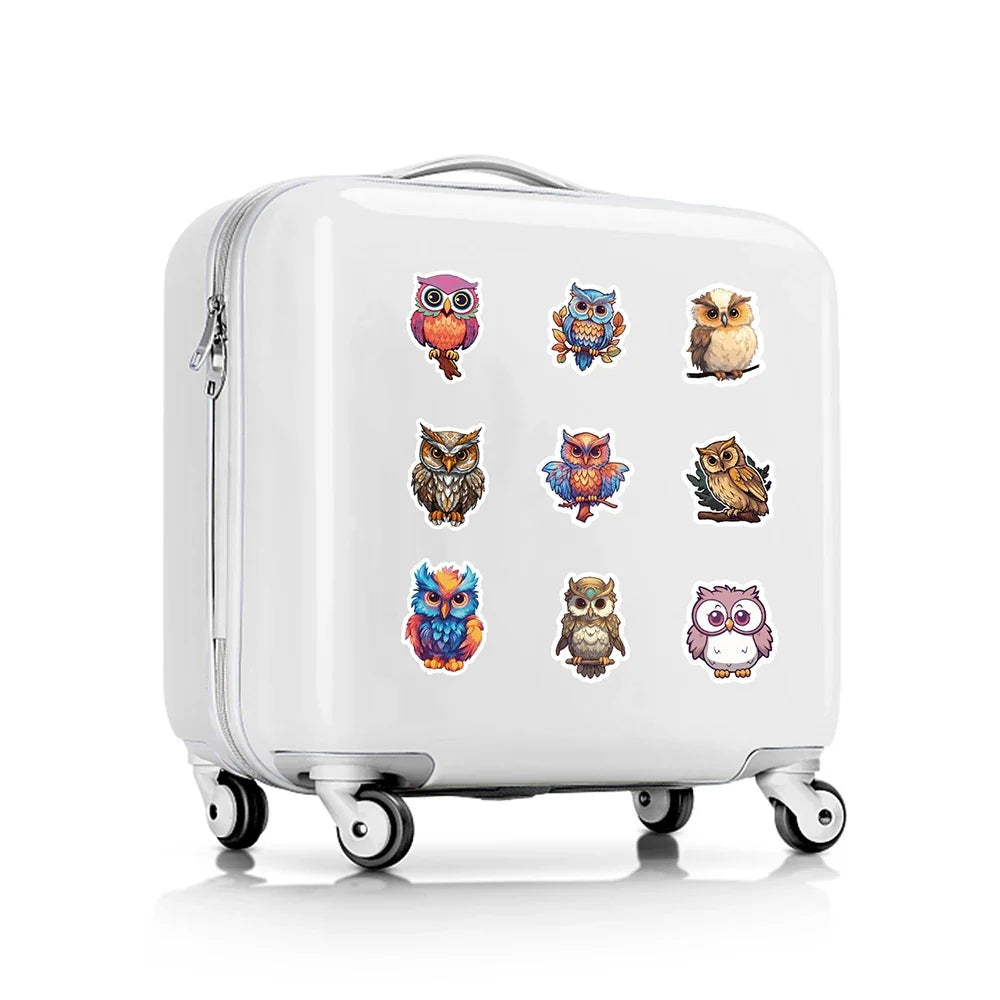 10/30/50pcs Cartoon Funny Cute Animal Owl Graffiti Creative Stickers Laptop Suitcase Notebook Stationery Sticker for Kids Toys