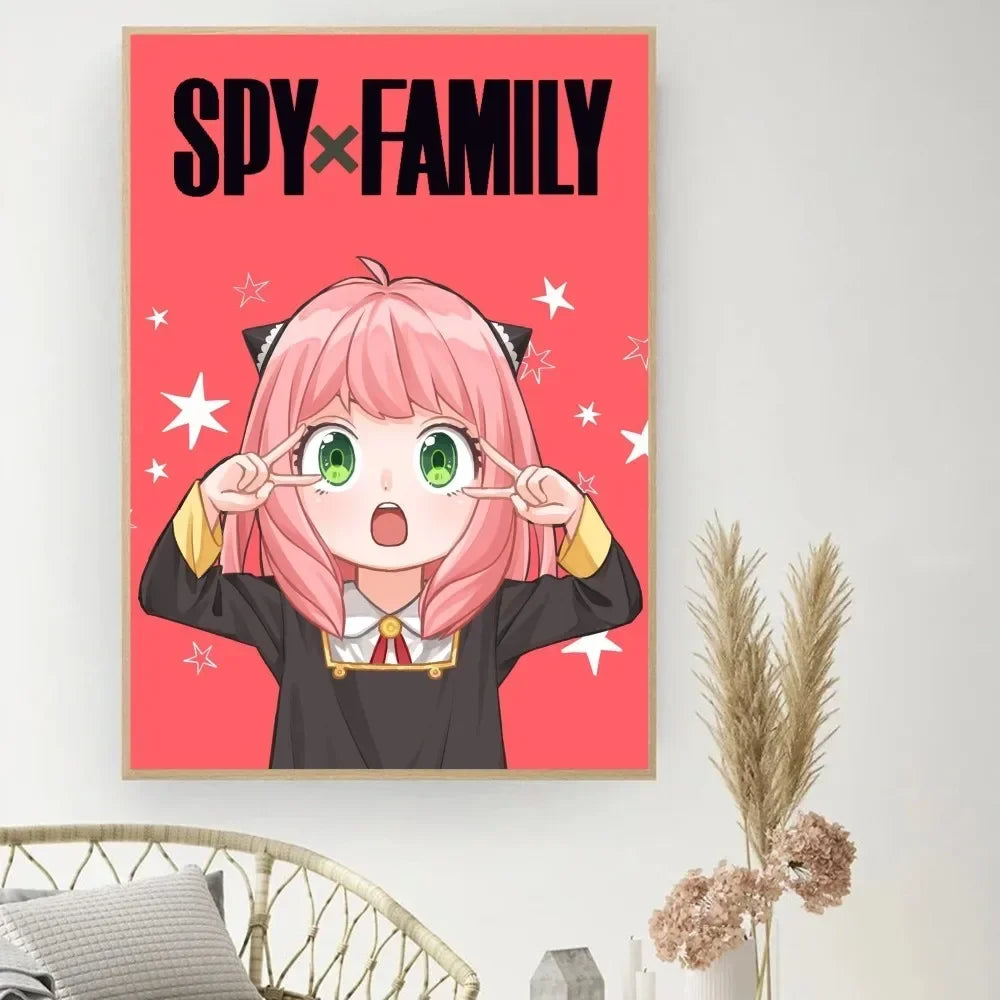 Classic Retro Wall Art, Anime "Spy X Family", HD Canvas Printed Poster, Home Living Room Bedroom Decorative Painting
