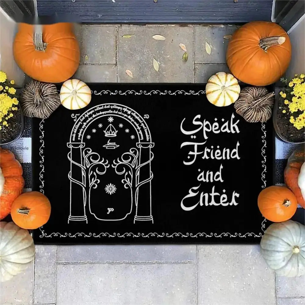 VIKAMA The Lord of the Rings Welcome Friends Doormat Halloween Home Decor Indoor Outdoor Rug RV Camping Mat