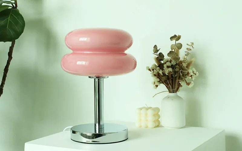 Ins Glass Stained Table Lamp Children's Lamp Bedroom Bedside Atmosphere Lamp Decoration Egg Tart Lamp Drop Shipping Dropshipping